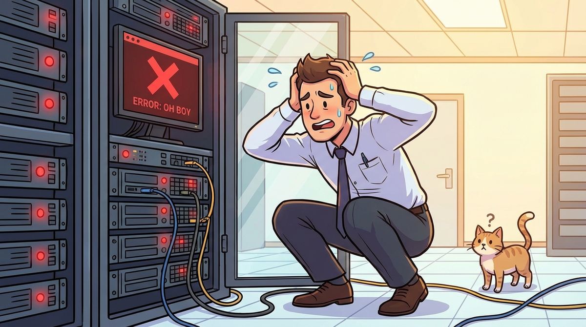 データ消失に頭を抱える担当者